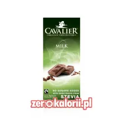 Czekolada mleczna słodzona stewią, BEZ CUKRU 85g Cavalier