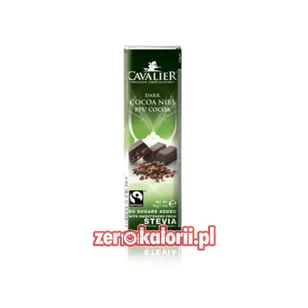 Baton z czekolady z ziarnami kakaowca BEZ CUKRU, 40g Cavalier