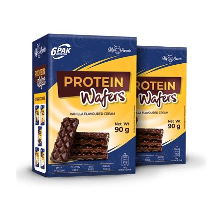 Protein Waffers - Wafelki białkowe z czekoladą 70g, 6PAK Nutrition