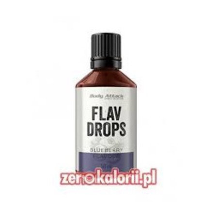 Aromat Flav Drops Jagoda 50ml, Body Attack Bez Cukru i Tłuszczu